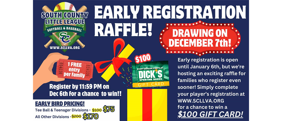 EARLY REGISTRATION RAFFLE!