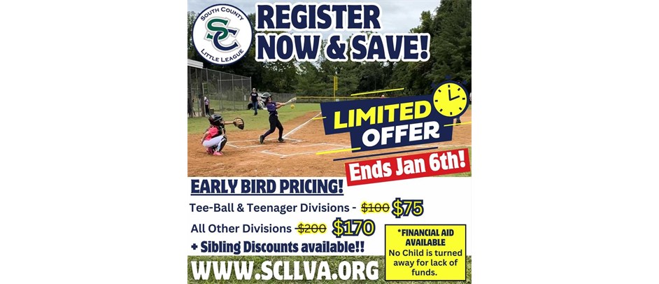 REGISTER BY JANUARY 6th & SAVE!